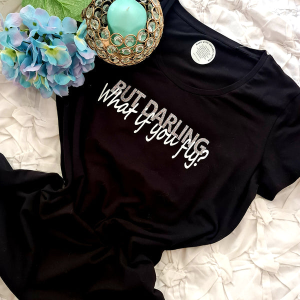 But Darling, T shirt Silver Glitter/White