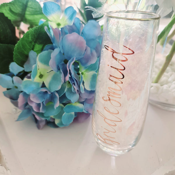 Bridesmaid Stemless Champagne Glass