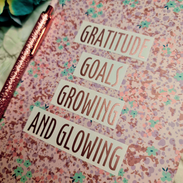 Gratitude, Goals, Growing and Glowing Journal